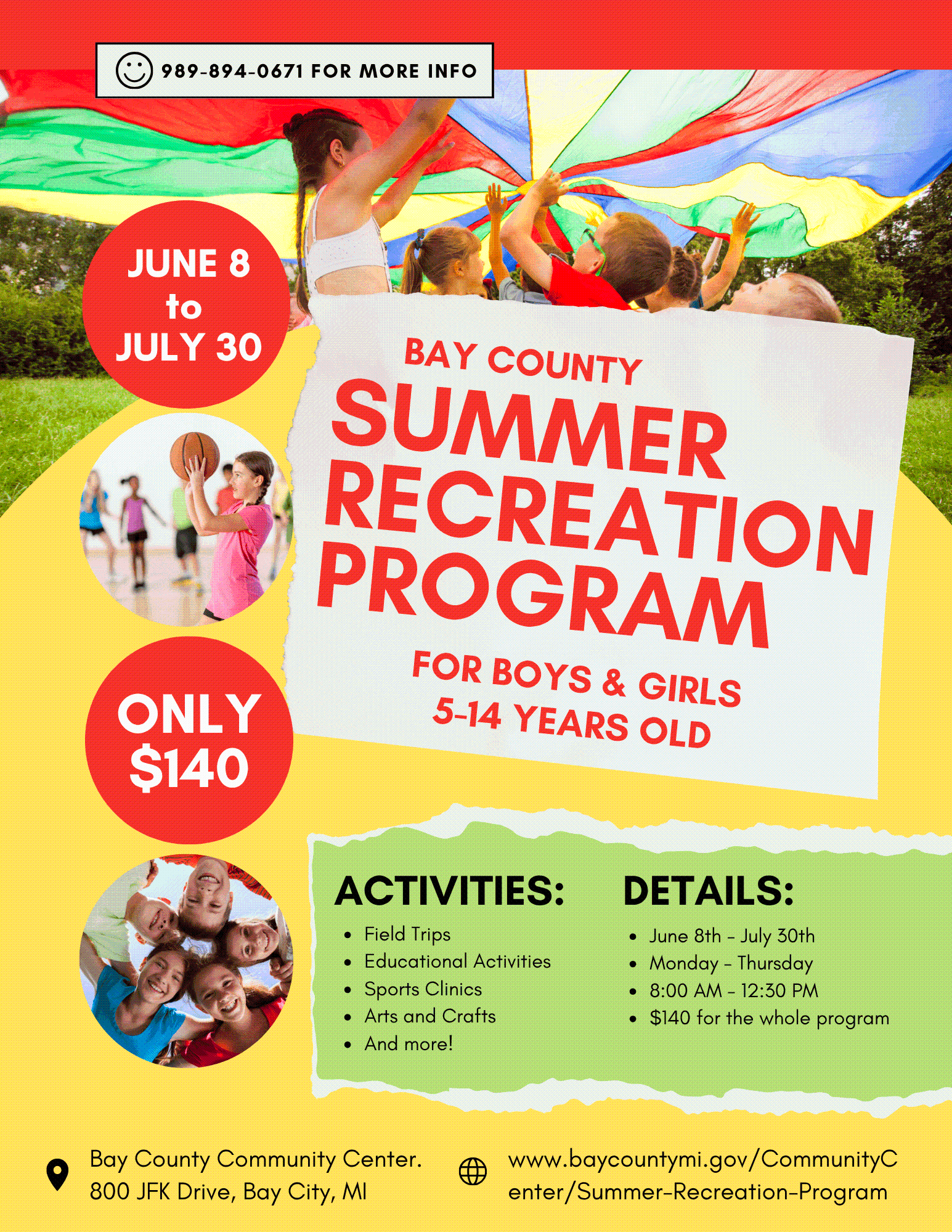 2026 Summer Recreation Program Flyer